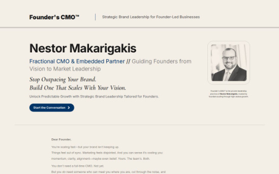 Founder’s CMO™ – brand and marketing support for founder-led companies